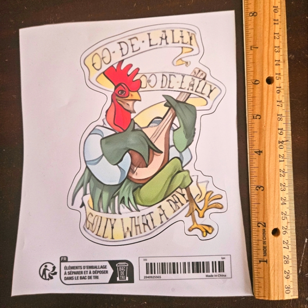 Robin Hood Oo-De-Lally Alan A Dale Vinyl Sticker. New.